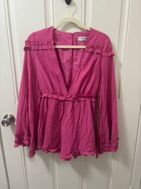 Women's Ruffle Romper - Pink. Seven Wonders